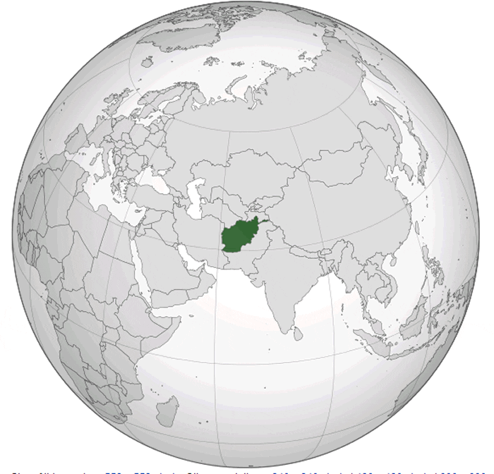 where is afghanistan in the world